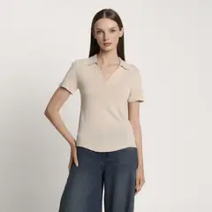 BASEMENT - Camiseta Mujer Tejido Manga corta