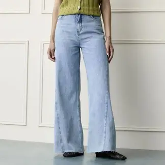 BASEMENT - Jean Wide leg Mujer Tiro medio