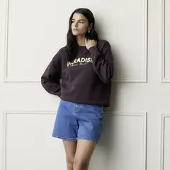 BASEMENT - Hoodie Mujer con Estampado de Algodón