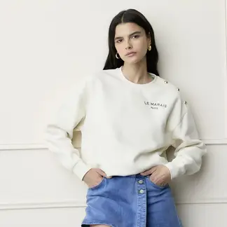 BASEMENT - Hoodie Mujer con Estampado de Algodón