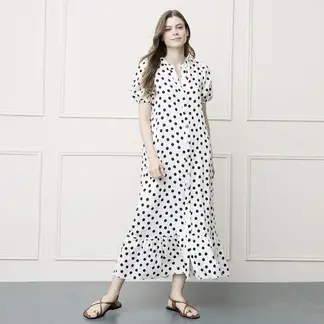 BASEMENT - Vestido Mujer Medio Casual con Estampado