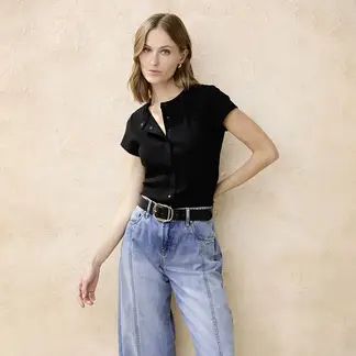 BASEMENT - Camiseta Mujer Manga corta de Algodón