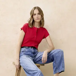 BASEMENT - Camiseta Mujer Manga corta de Algodón