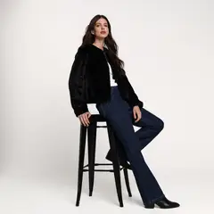 MOSSIMO - Chaqueta Mujer Efecto pelo