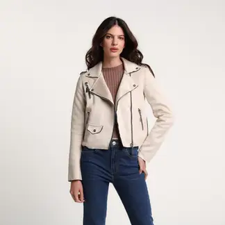 MOSSIMO - Chaqueta Mujer Efecto cuero