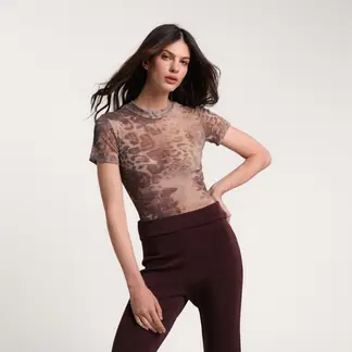 MOSSIMO - Body Mujer Con transparencia Manga corta