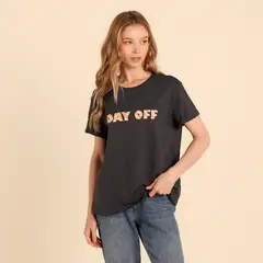 UNIVERSITY CLUB - Camiseta Mujer con Estampado Manga corta de Algodón