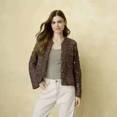 UNIVERSITY CLUB - Cardigan Mujer Tejido de Algodón