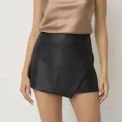 MOSSIMO - Falda short Mini Mujer Efecto cuero