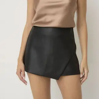 MOSSIMO - Falda short Mini Mujer Efecto cuero