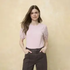 UNIVERSITY CLUB - Blusa Mujer Manga corta de Algodón