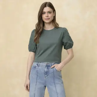 UNIVERSITY CLUB - Blusa Mujer Manga corta de Algodón