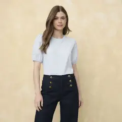 UNIVERSITY CLUB - Blusa Mujer Manga corta de Algodón