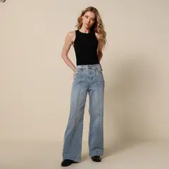 UNIVERSITY CLUB - Jean Wide leg Mujer Tiro alto