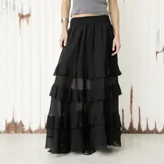 DENIMLAB - Falda Maxi Mujer con Boleros de Algodón