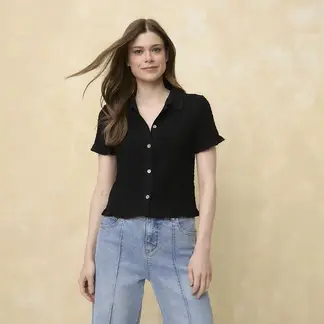 UNIVERSITY CLUB - Top Panal Mujer Manga corta