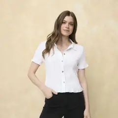 UNIVERSITY CLUB - Top Panal Mujer Manga corta