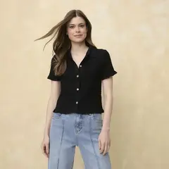 UNIVERSITY CLUB - Top Panal Mujer Manga corta