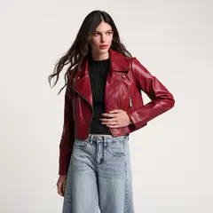 MOSSIMO - Chaqueta Efecto cuero Mujer Tipo biker Slim fit