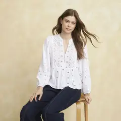 UNIVERSITY CLUB - Blusa Mujer con Bordado Manga larga