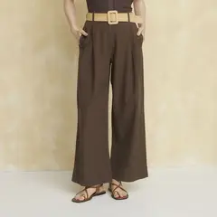 UNIVERSITY CLUB - Pantalón Wide leg Mujer Tiro alto