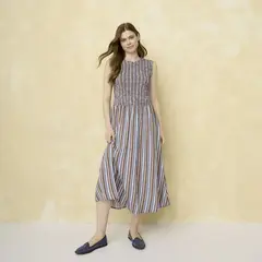 UNIVERSITY CLUB - Vestido Mujer Medio Casual de Rayas