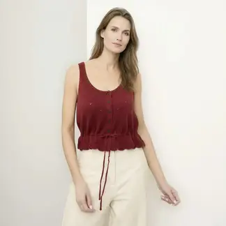 APOLOGY - Blusa Mujer Tejido Sin mangas de Algodón