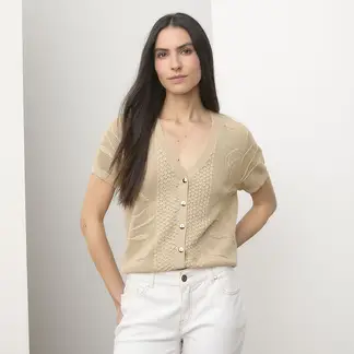 APOLOGY - Blusa Mujer Tejido Manga corta de Algodón