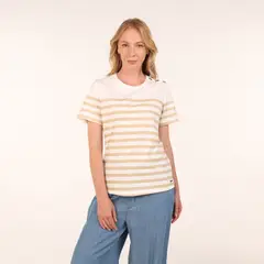 NEWPORT - Camiseta Mujer de Rayas Manga corta de Algodón