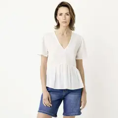 NEWPORT - Blusa Mujer Manga corta de Algodón