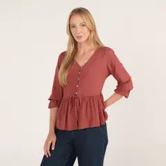 NEWPORT - Blusa Mujer con Boleros Manga larga