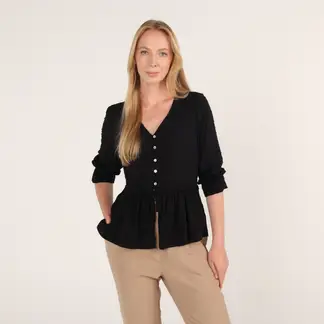 NEWPORT - Blusa Mujer con Boleros Manga larga