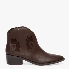 UNIVERSITY CLUB - Botines texanos para Mujer con tacón Cónico Barbara Cafés