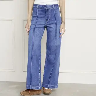 BASEMENT - Jean Wide leg Mujer Tiro medio de Algodón