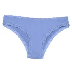 SYBILLA - Pantie Clásico con Encaje de Algodón para Mujer