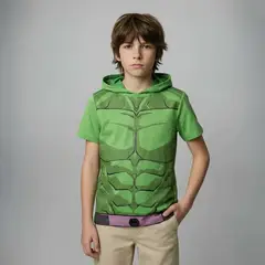 AVENGERS - Camiseta para Niño con Estampado Con capucha Manga corta de Algodón
