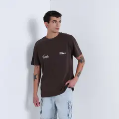 DENIMLAB - Camiseta Hombre Manga Corta Con Estampado De Algodón