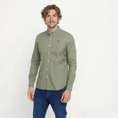 CASCAIS - Camisa Hombre con Logo Manga Larga de Algodón Cascais.