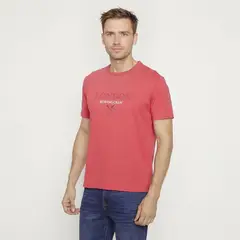 UNIVERSITY CLUB - Camiseta Hombre Manga corta con Estampado de Algodón