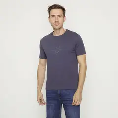 UNIVERSITY CLUB - Camiseta Hombre Manga corta con Estampado de Algodón