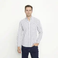 UNIVERSITY CLUB - Camisa Hombre de Cuadros Manga larga Classic fit de Algodón
