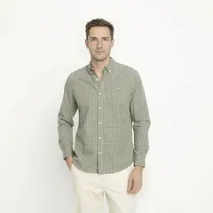 UNIVERSITY CLUB - Camisa Hombre de Cuadros Manga larga Classic fit de Algodón
