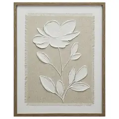 MICA - Cuadro Hoja Relieve en Lino 40x50cm