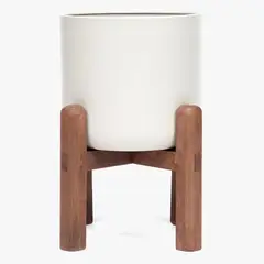 MICA - Macetero Con Pedestal De Madera 23X17 Cm Decoración