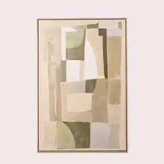 BASEMENT HOME - Cuadro Formas Verdes 82x122cm