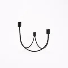 BASEMENT HOME - CANDELABRO METAL 3 VELAS NEGRO