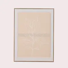 MICA - Cuadro Hoja Relieve en Lino 45x60cm