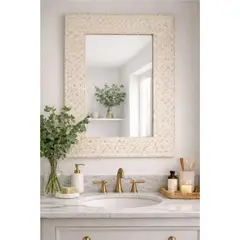 BASEMENT HOME - Espejo de pared decorativo 80 cm x 60 cm Rectangular