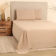 CASA CANTABRIA - Juego De Sábanas Algodón 300 Hilos Lisa Sateen