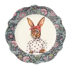 ROBERTA ALLEN - Plato Postre 20 cm Mrs Conejo Market Wonder